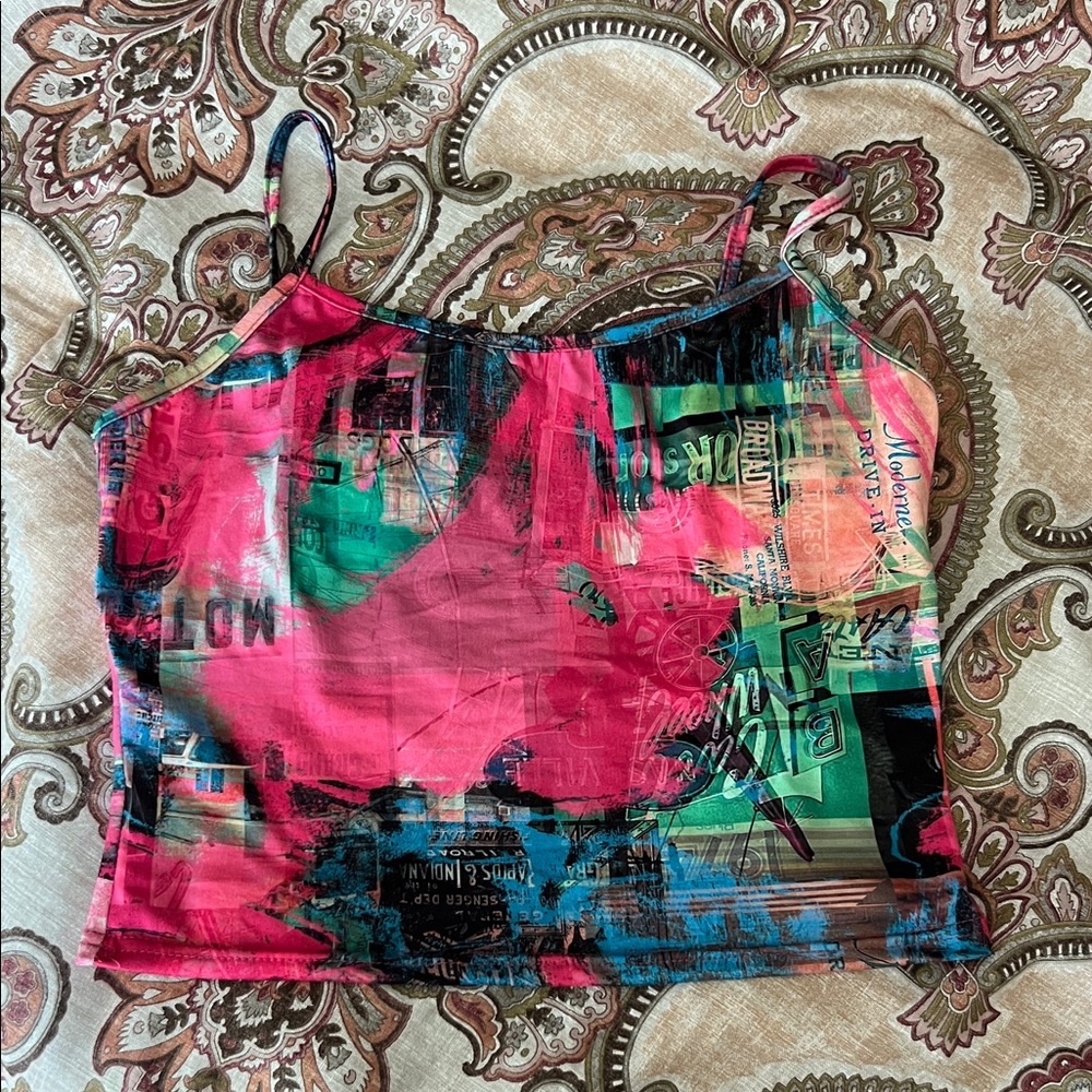 Colorful Abstract Print Women's Top